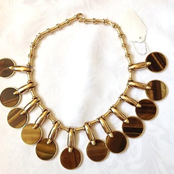 Roberto Cavalli RUNWAY  Gold Tiger  EYE Necklace - Picture 2 of 9